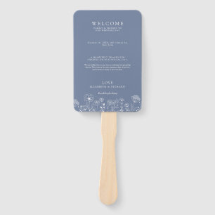 Boho Wildflower Modern Watercolor Wedding Hand Fan
