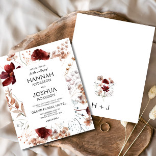 Boho Wildflower Monogram Wedding Invitation Flyer