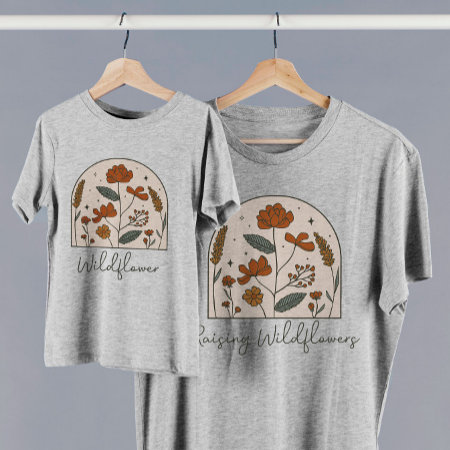 Boho Wildflower Mother Daughter T-shirt
