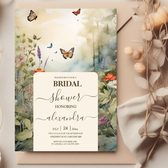 Boho Wildflower Mountain Bridal Shower Invitation (Creator Uploaded)