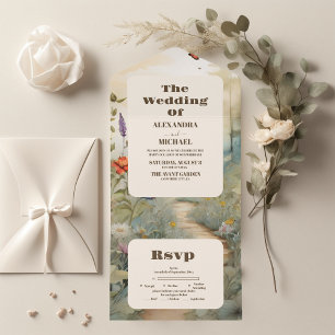 Boho Wildflower Mountain Meadow All In One Invitation