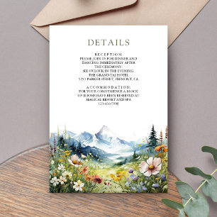 Boho Wildflower Mountain Meadow Wedding Details Enclosure Card