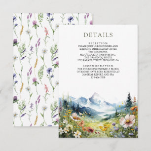 Boho Wildflower Mountain Meadow Wedding Details Enclosure Card