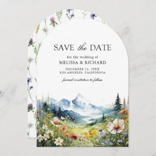 Boho Wildflower Mountain Meadow Wedding Photo Save The Date