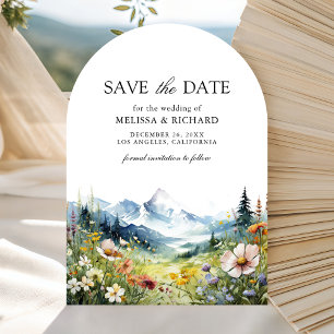 Boho Wildflower Mountain Meadow Wedding Photo Save The Date