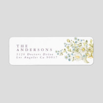 Boho Wildflower Pampas Wedding Return Address Label