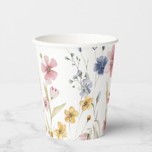 Boho Wildflower Paper Cups