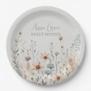 Boho Wildflower Paper Plates