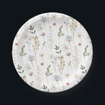 Boho Wildflower Pattern Paper Plates<br><div class="desc">Modern boho wildflower patterned paper plates</div>