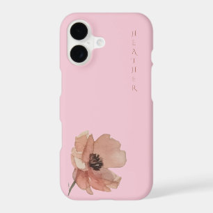 Boho Wildflower Personalized Pink  iPhone 17 Case