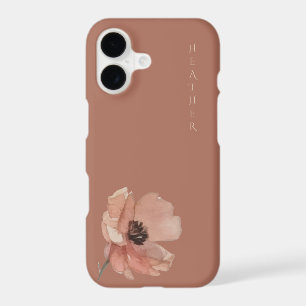 Boho Wildflower Personalized Terracotta iPhone 17 Case