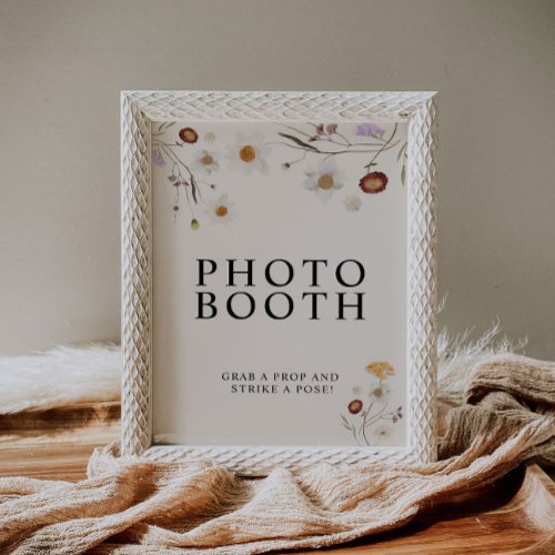 Boho Wildflower Photo Booth Wedding Sign 