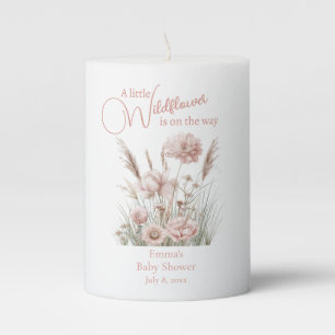 Boho Wildflower Pillar Candle Baby Shower Decor