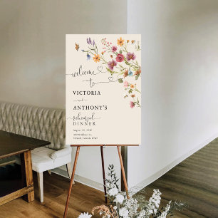 Boho Wildflower Rehearsal Dinner Foam Boards