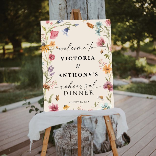 Boho Wildflower Rehearsal Dinner Foam Boards (Creator Uploaded)