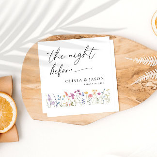 Boho Wildflower Rehearsal Dinner Napkins