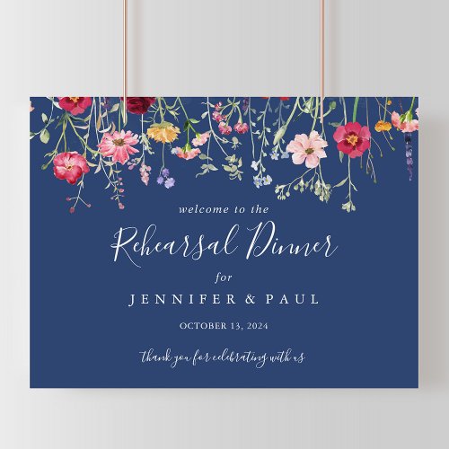 Boho Wildflower Rehearsal Dinner Welcome  Poster