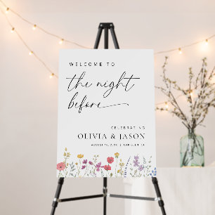 Boho Wildflower Rehearsal Dinner Welcome Sign