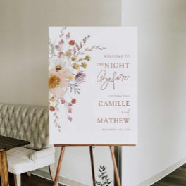Boho Wildflower Rehearsal Dinner Welcome Sign