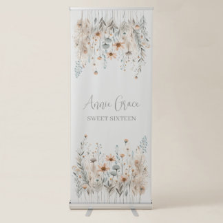 Boho Wildflower Retractable Banner