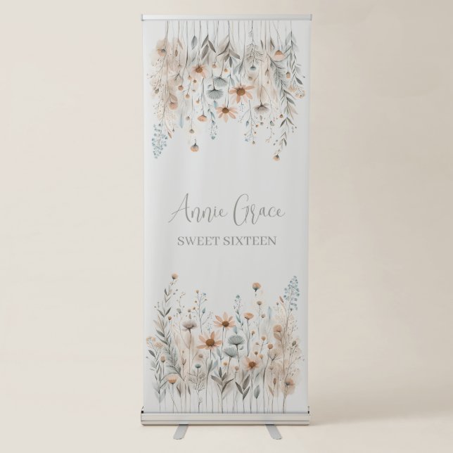 Boho Wildflower Retractable Banner (Front)