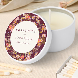 Boho Wildflower Rustic Floral Wedding Mini Candle Favors