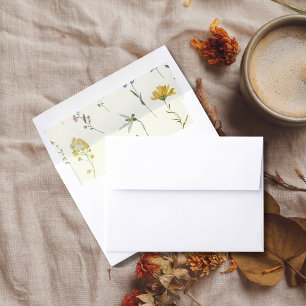 Boho wildflower sage green envelope liner
