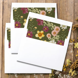 Boho wildflower sage green envelope liner