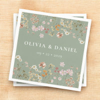 Boho Wildflower Sage Green Garden Wedding