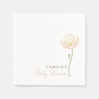 Boho Wildflower Spring Baby Shower Party Napkins