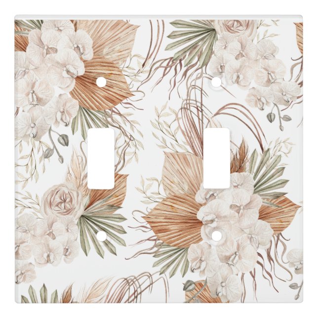 Boho Wildflower Switch Plate | Double Toggle Cover (Front)