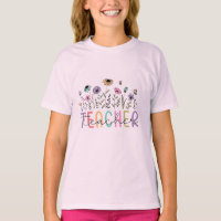 Boho Wildflower Teacher Appreciation floral t-shir