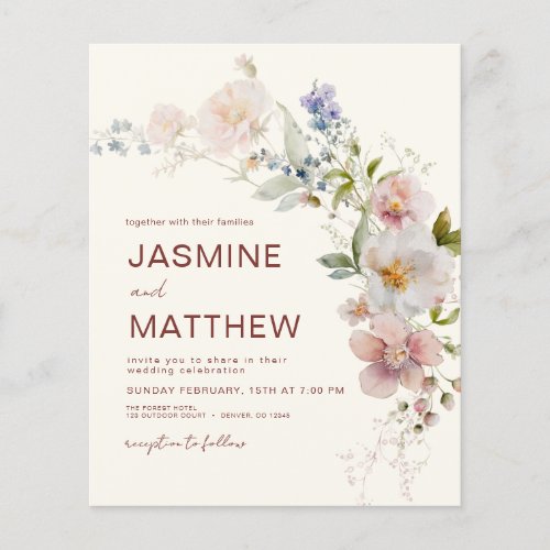 Boho Wildflower Terracotta Wedding Invitation Flyer