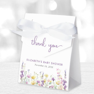 Boho Wildflower Watercolor Baby Girl Shower Favor Boxes