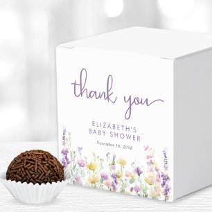 Boho Wildflower Watercolor Baby Girl Shower Favor Boxes