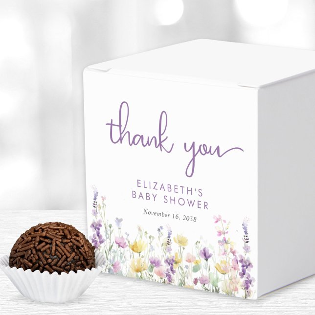 Boho Wildflower Watercolor Baby Girl Shower Favor Boxes (Creator Uploaded)