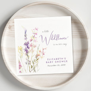 Boho Wildflower Watercolor Baby Shower Napkins