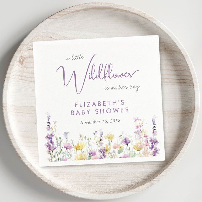Boho Wildflower Watercolor Baby Shower Napkins (Creator Uploaded)