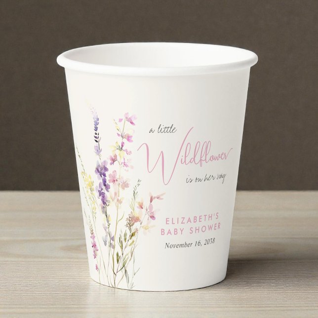 Boho Wildflower Watercolor Baby Shower Paper Cups (Boho Wildflower Watercolor Baby Shower Paper Cups)