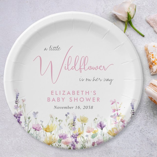 Boho Wildflower Watercolor Baby Shower Paper Plates (Boho Wildflower Watercolor Baby Shower Paper Plates)