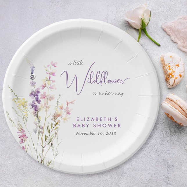 Boho Wildflower Watercolor Baby Shower Paper Plates (Boho Wildflower Watercolor Baby Shower Paper Plates)