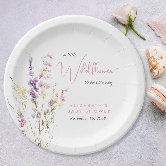 Boho Wildflower Watercolor Baby Shower Paper Plates (Boho Wildflower Watercolor Baby Shower Paper Plates)