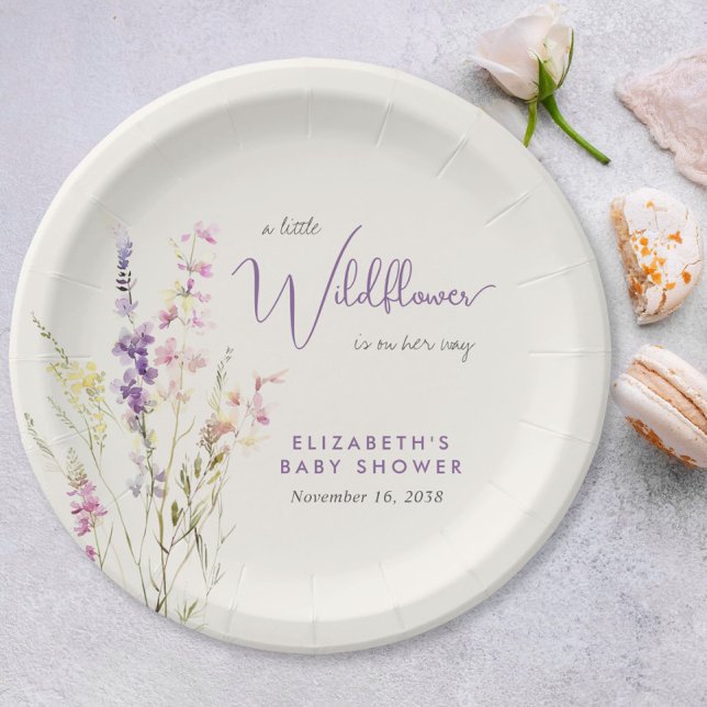 Boho Wildflower Watercolor Baby Shower Paper Plates (Boho Wildflower Watercolor Baby Shower Paper Plates)