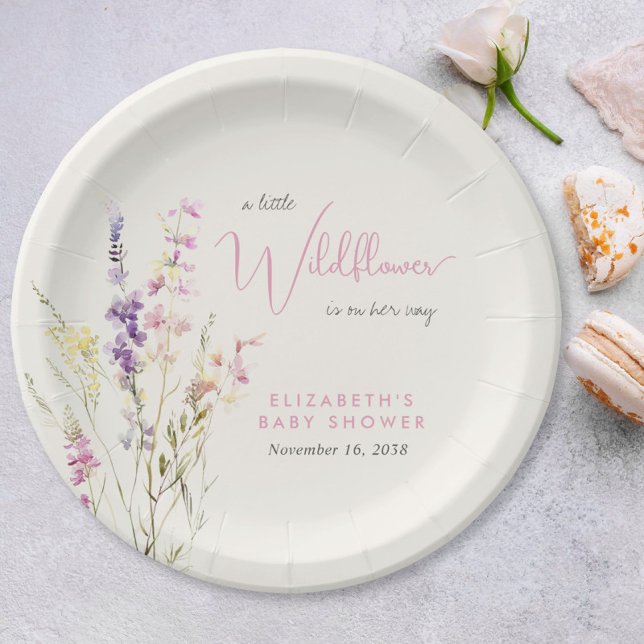 Boho Wildflower Watercolor Baby Shower Paper Plates (Boho Wildflower Watercolor Baby Shower Paper Plates)