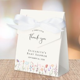 Boho Wildflower Watercolor Baby Shower Thank You Favor Boxes