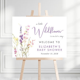 Boho Wildflower Watercolor Baby Shower Welcome Foam Board