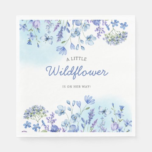 Boho wildflower watercolor Floral Baby Showe  Napkins