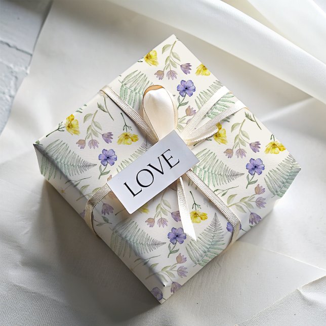 Boho Wildflower Watercolor Pattern  Wrapping Paper Sheets (Creator Uploaded)