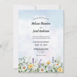 Boho Wildflower Watercolor Personalize Wedding Invitation