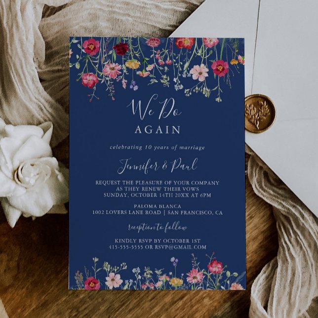Boho Wildflower We Do Again Vow Renewal Invitation (Creator Uploaded)